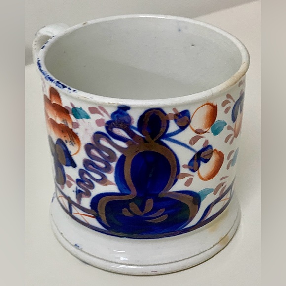 19th Century Antique Gaudy Welsh Oyster Pattern Hand Painted Staffordshire Mug - Picture 14 of 16